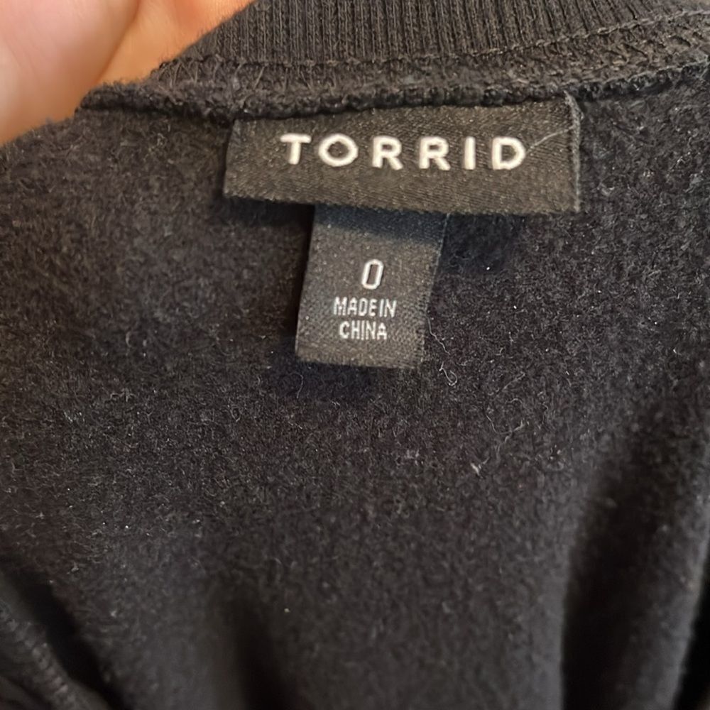 Torrid Black Glam Graphic Fleece Lined Sweater Casual Pullover Comfy Dress - Picture 13 of 13